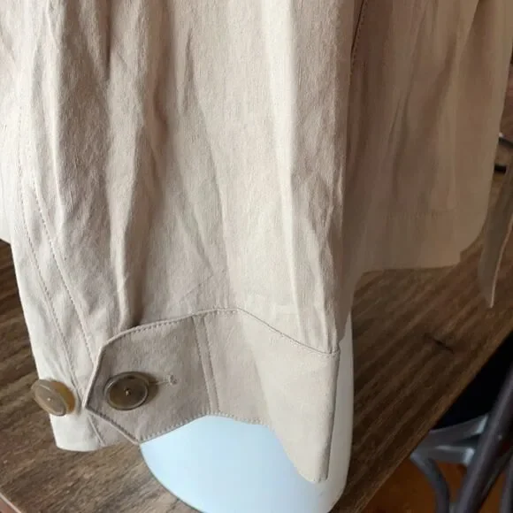 🎀SSENSE NEW Vince. Belted linen blend jacket x-large beige women’s - Picture 10 of 12